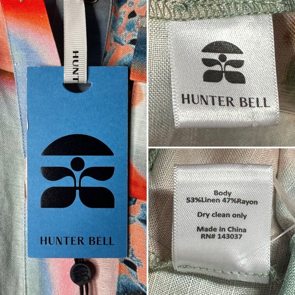 Hunter Bell Peyton Linen Blend Shirt Dress Drawstring Waist Size Medium NWT - Picture 8 of 15